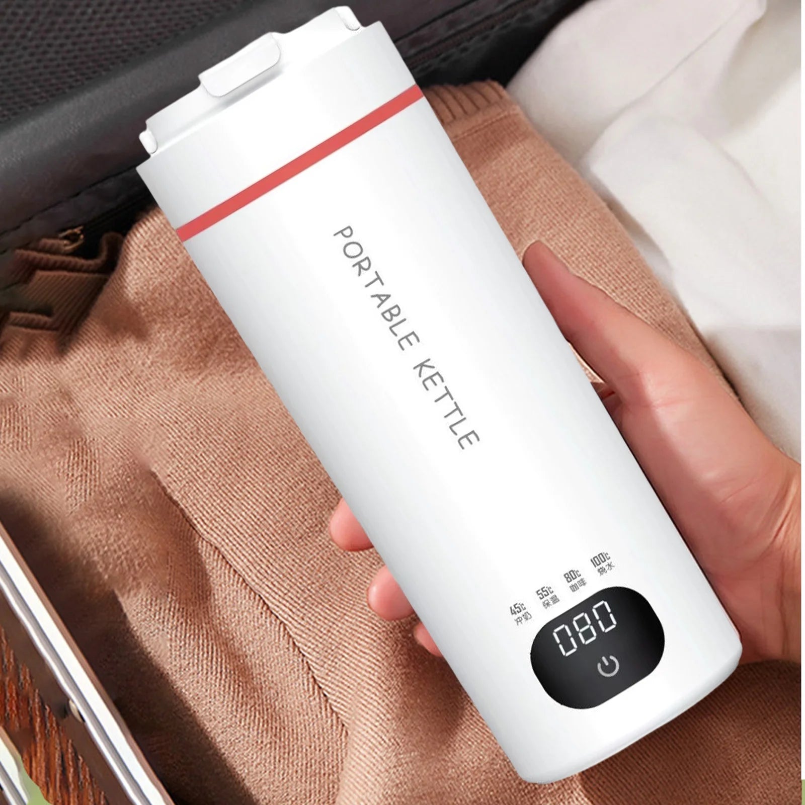 500ML Smart Temperature Control Travel Coffee Mug, USB Electric Heated Travel Mug, Stainless Steel Tumbler Smart Heating Car Cup Keep Milk Warm LED Display