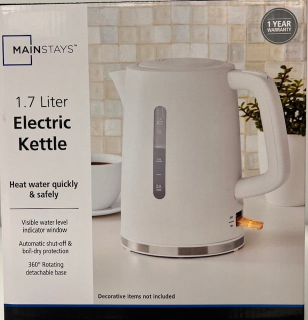 1.7L Electric Kettle, Color White, New Condition, Model MS8400778514-3